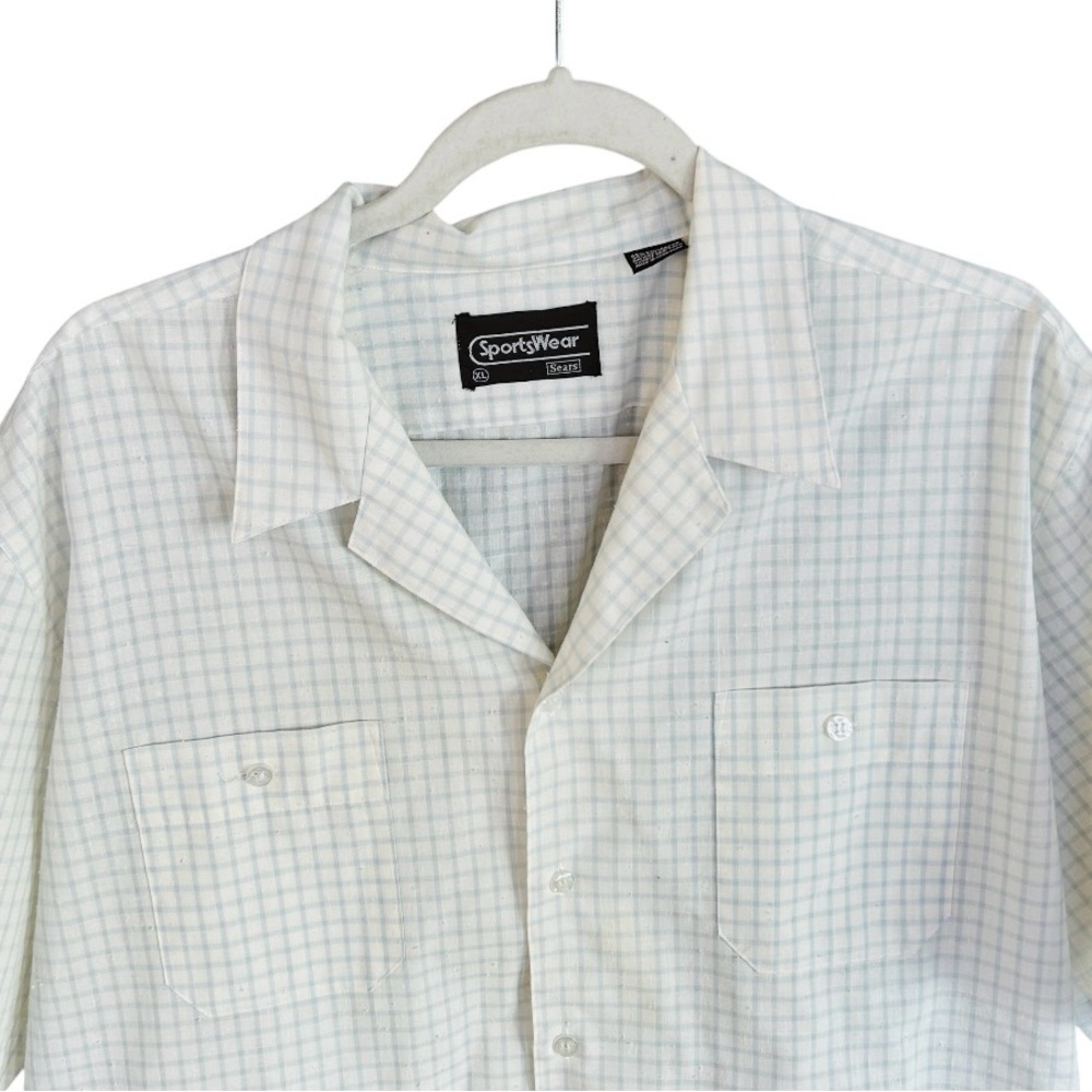 Vintage Men’s Sears Checkered Short Sleeve Shirt Size XL